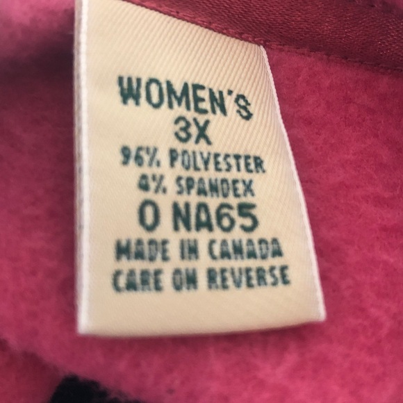 L.L.Bean pink V-Neck fleece Pullover Sweater - 3X - Picture 4 of 6